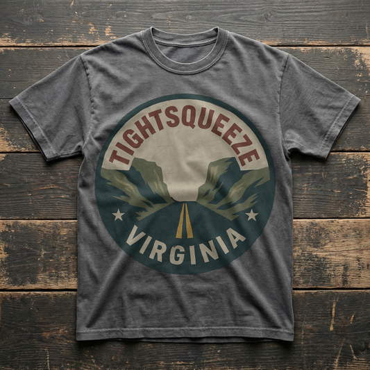 Tightsqueeze, Virginia — Road Sign T-shirt