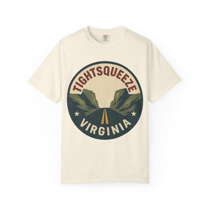 Tightsqueeze, Virginia — Road Sign T-shirt