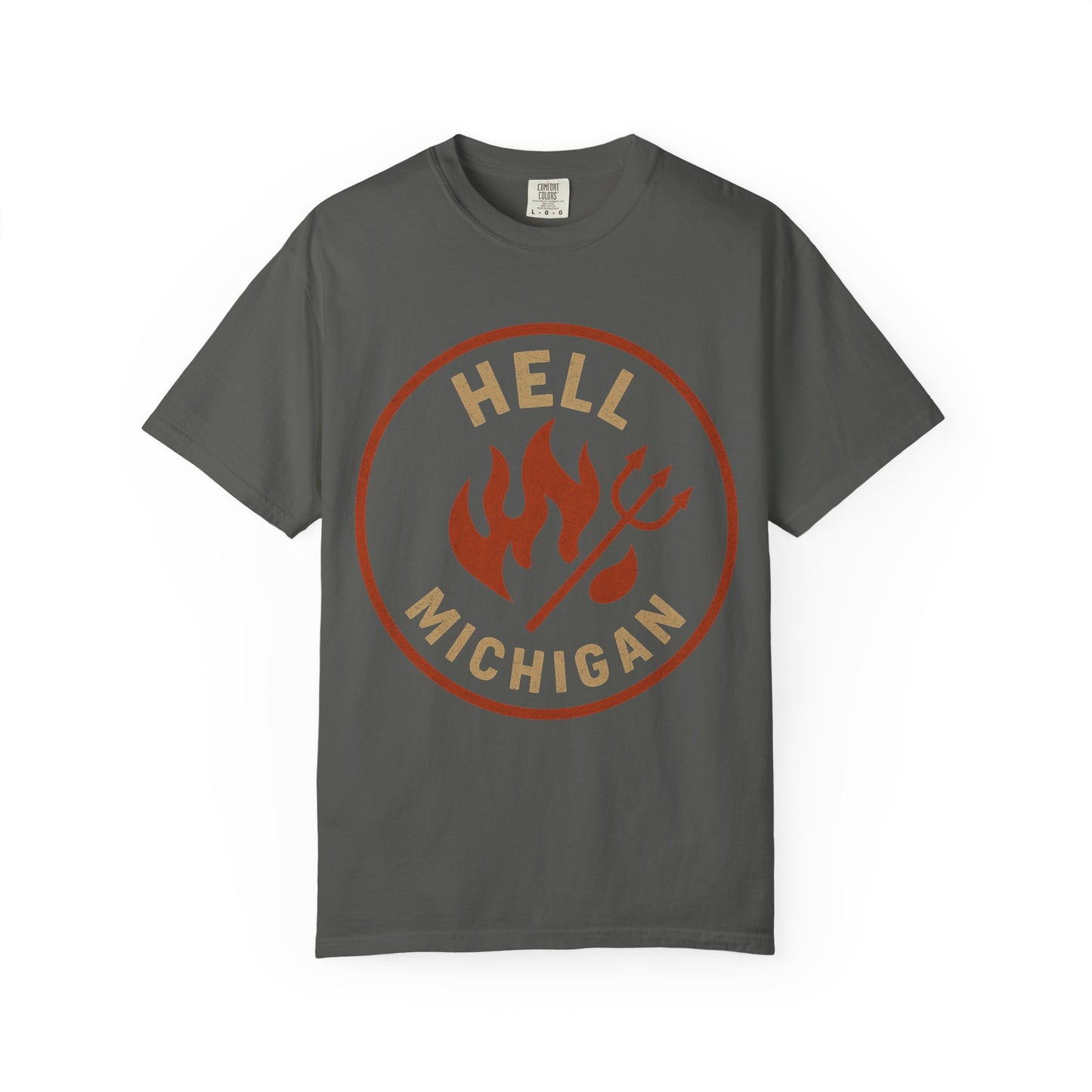 Hell, Michigan — Flames & Pitchfork T-shirt