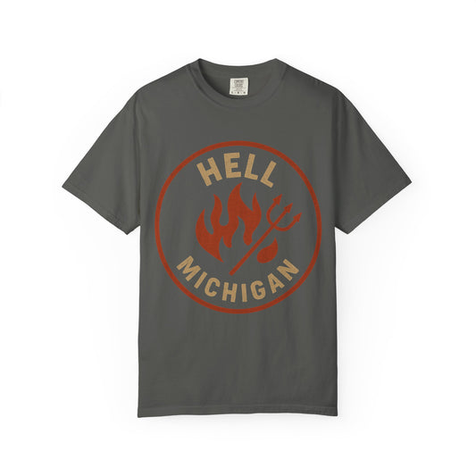 Hell, Michigan — Flames & Pitchfork T-shirt