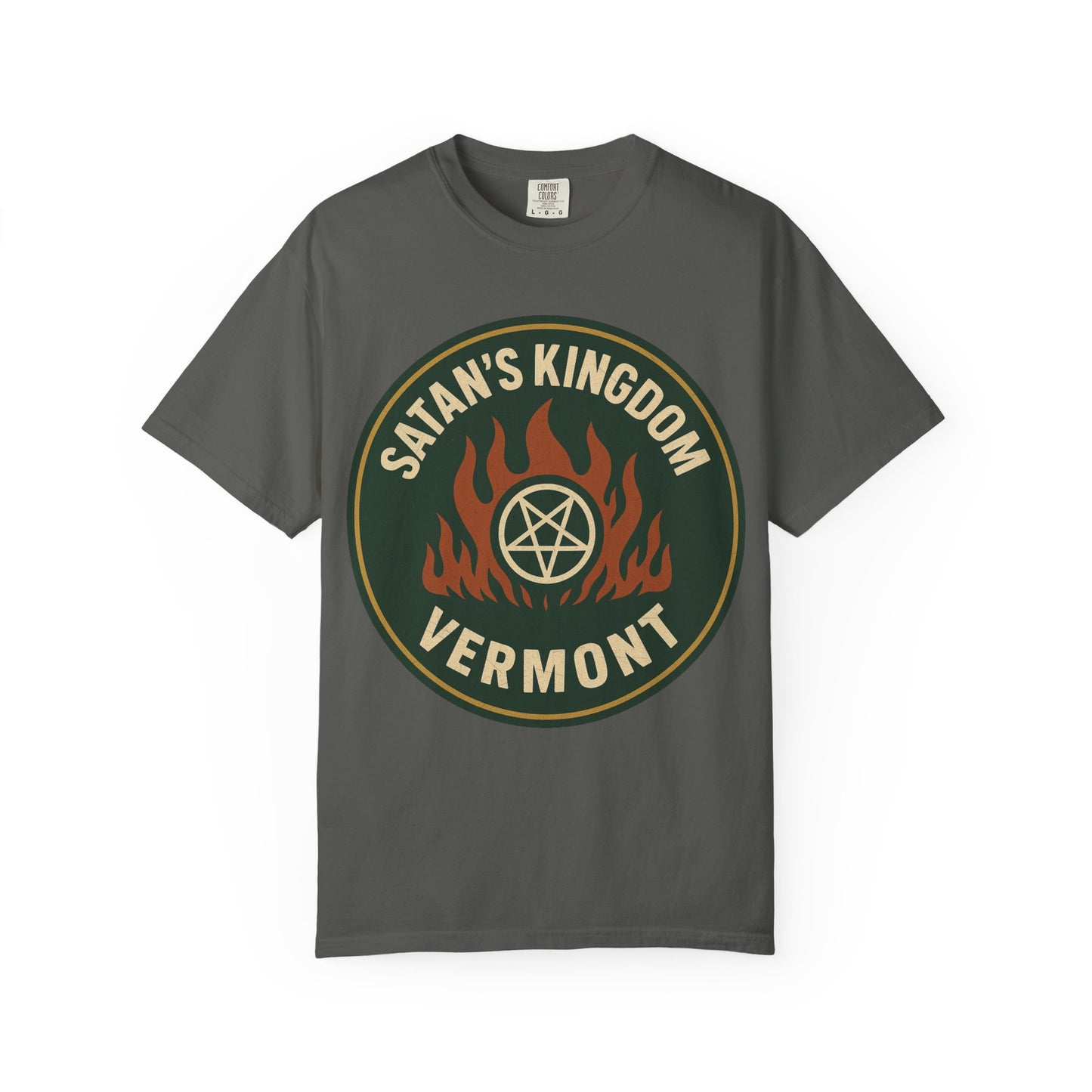 Satan's Kingdom, Vermont — Pentagram Flames T-shirt
