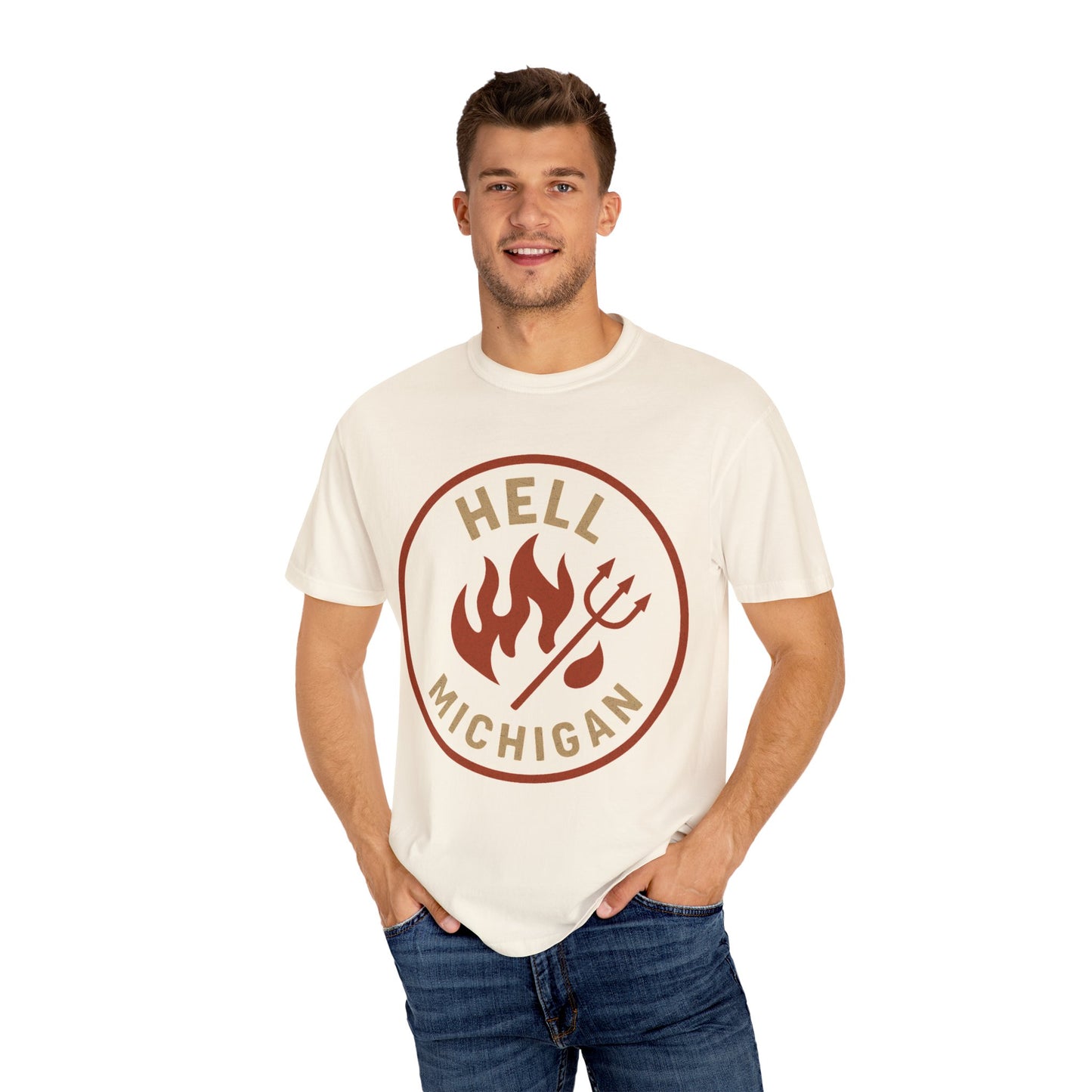 Hell, Michigan — Flames & Pitchfork T-shirt