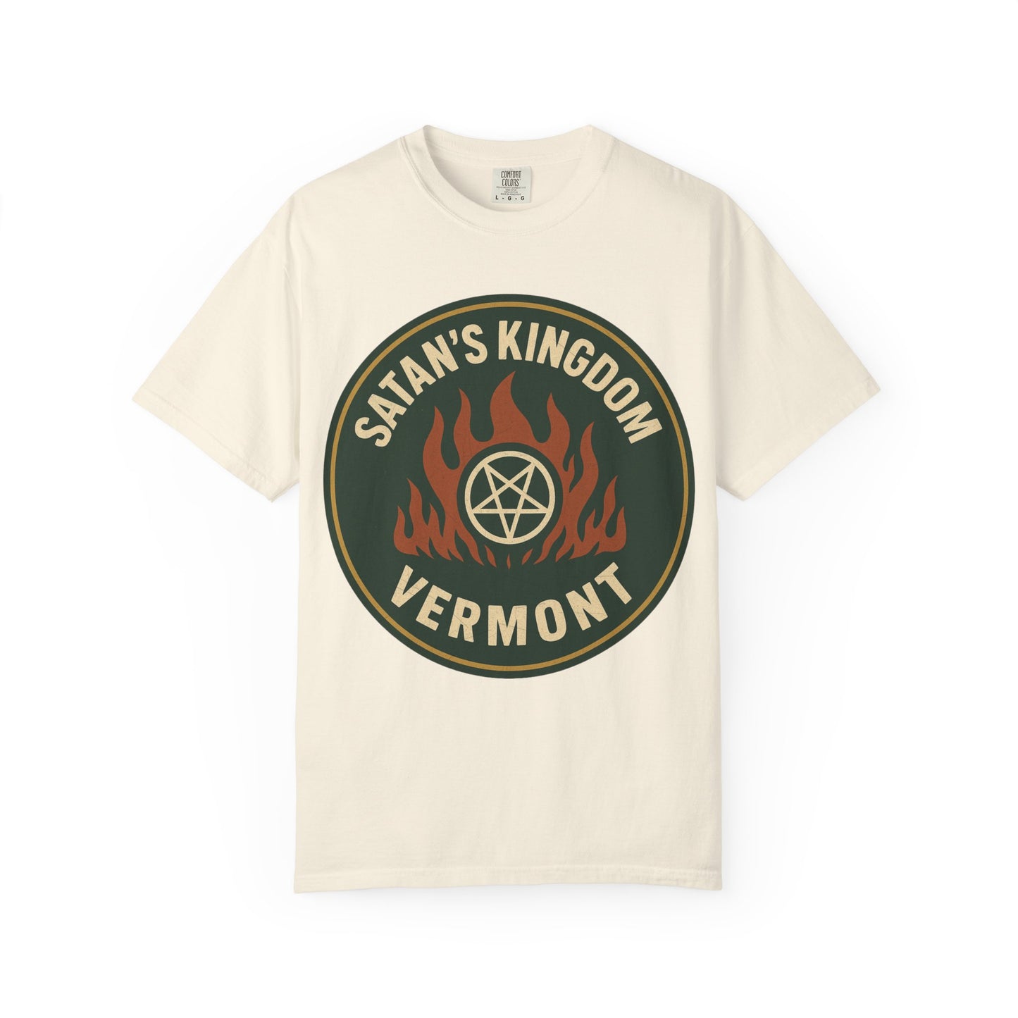 Satan's Kingdom, Vermont — Pentagram Flames T-shirt