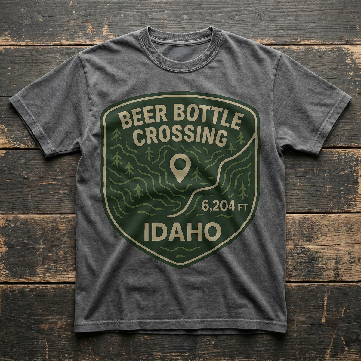 Beer Bottle Crossing, ID – Roadmap Tees vintage tee, Pepper colorway