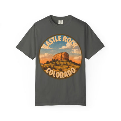 Castle Rock, CO — Front Range Badge T-shirt – Pepper front