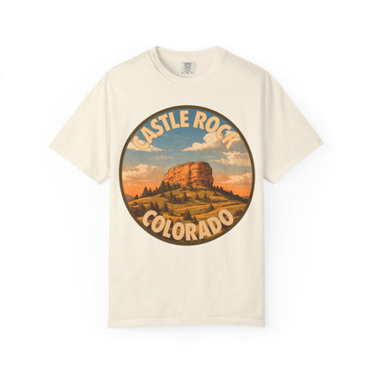 Castle Rock, CO — Front Range Badge T-shirt – Ivory front