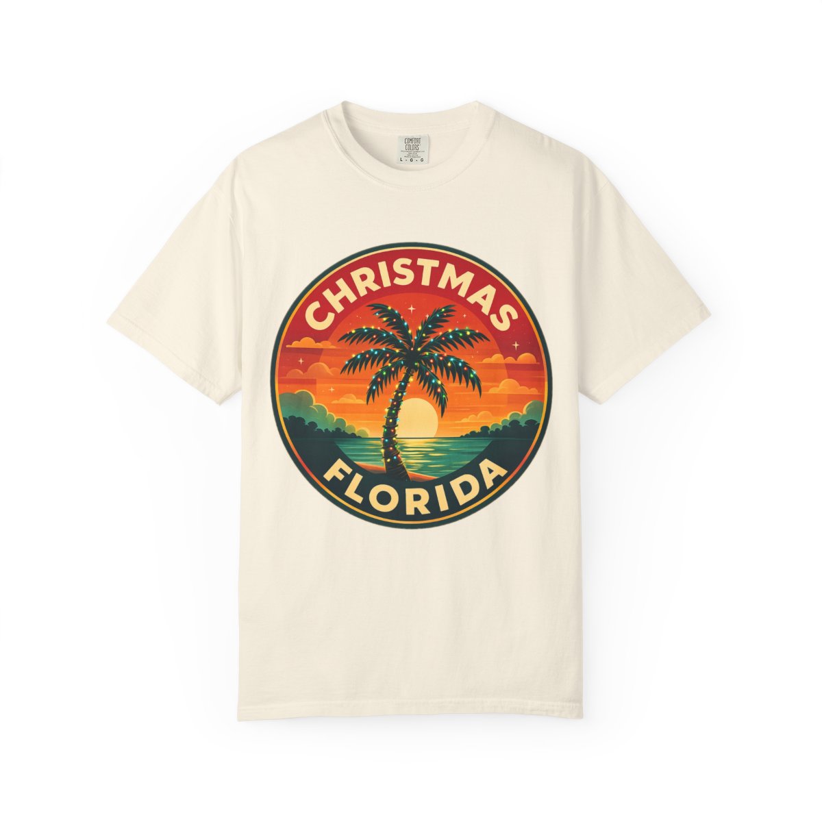 Christmas, FL — Tropical Badge Variant T-shirt – Ivory front