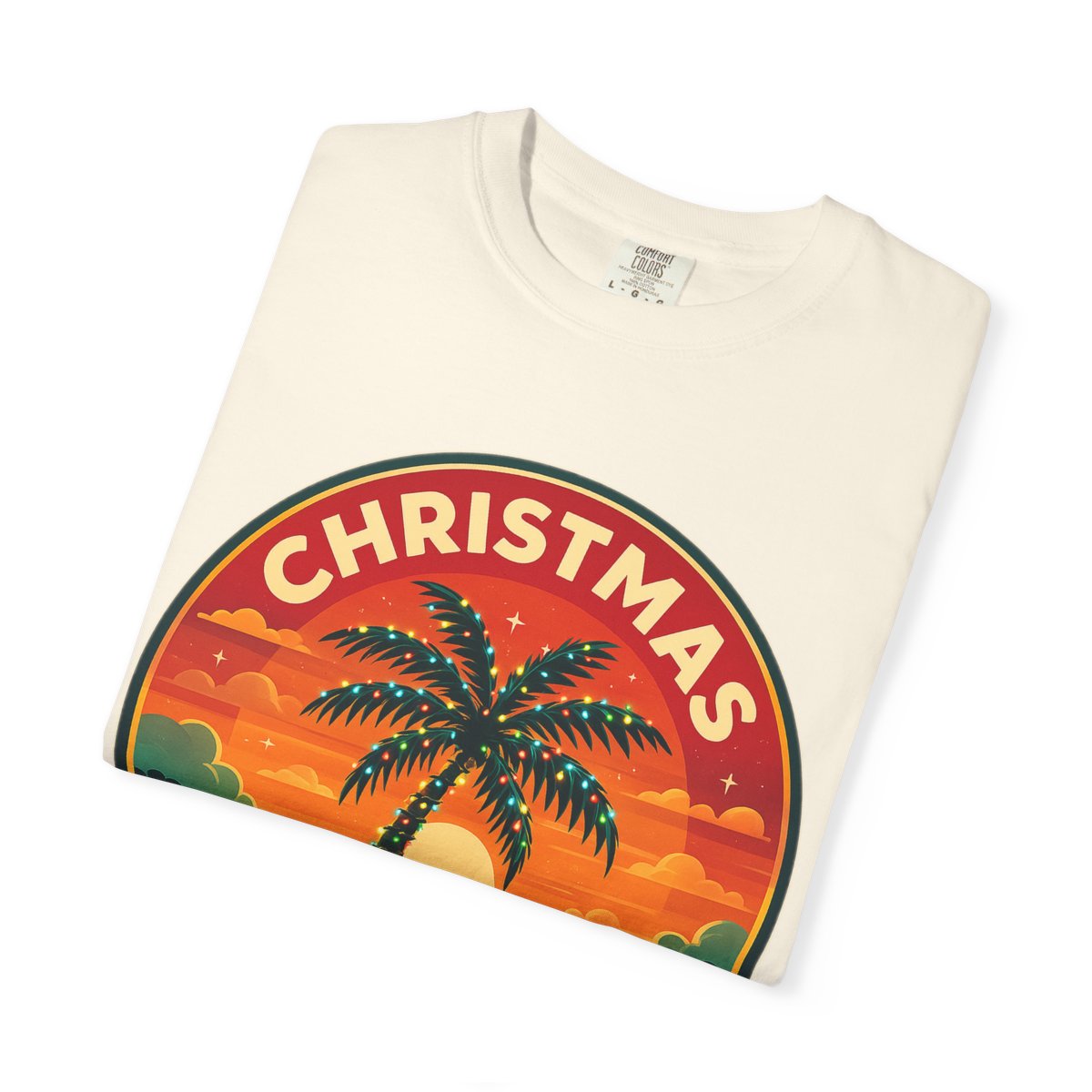 Christmas, FL — Tropical Badge Variant T-shirt – Ivory folded