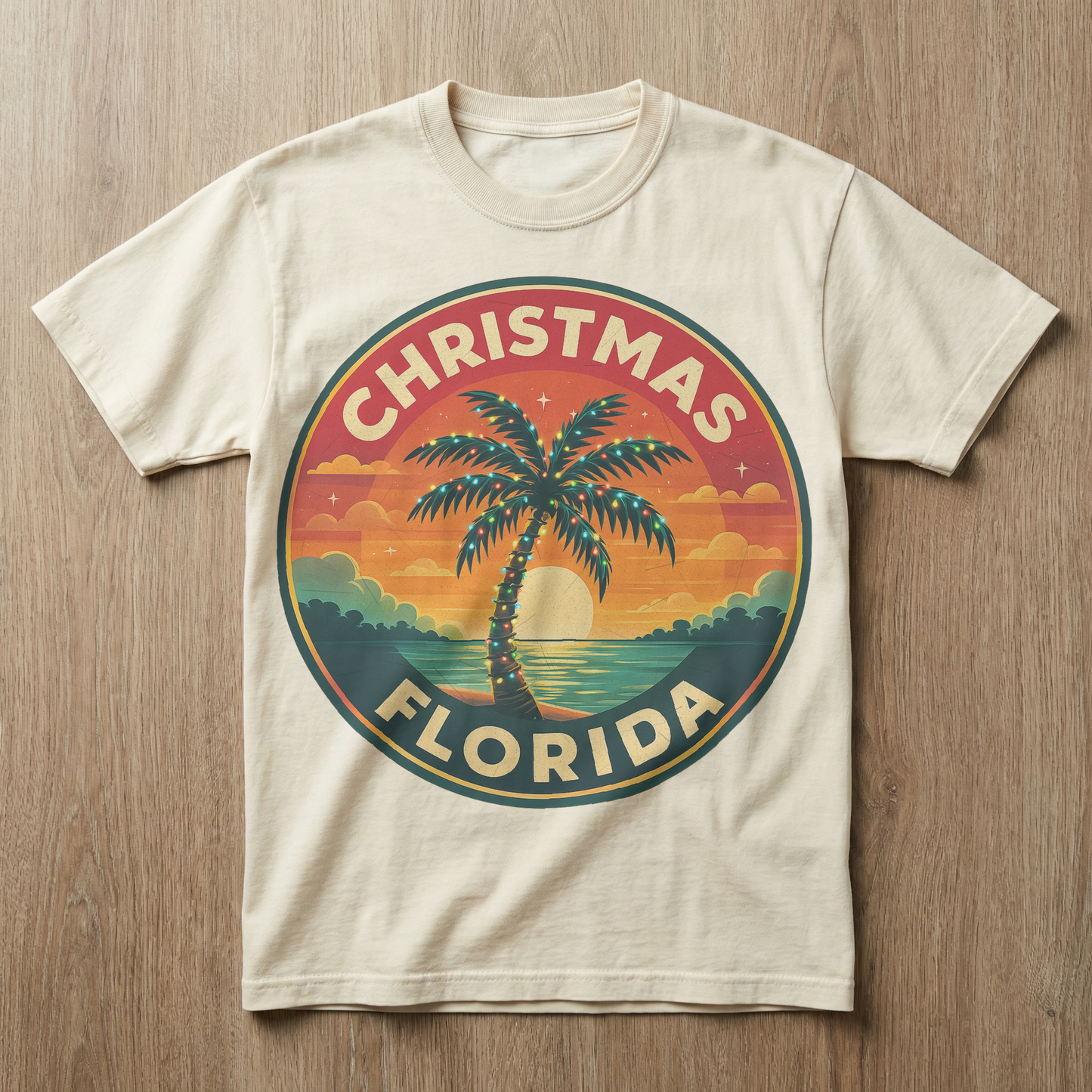 Christmas, FL — Festive Badge Sunrise T-shirt