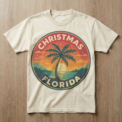 Christmas, FL — Festive Badge Sunrise T-shirt