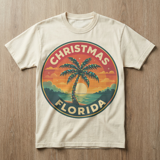 Christmas, FL — Festive Badge Sunrise T-shirt