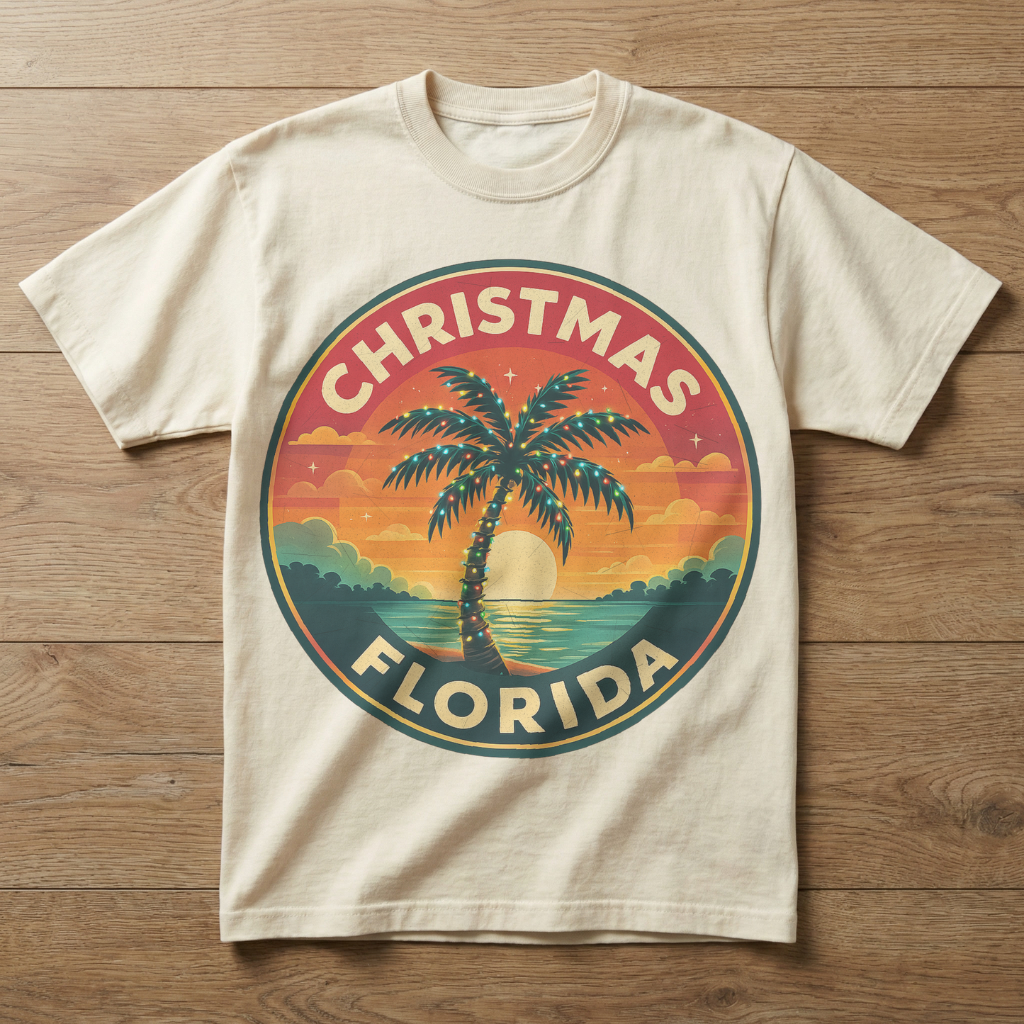 Christmas, FL — Festive Badge Sunrise T-shirt