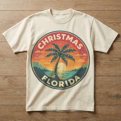 Christmas, FL — Festive Badge Sunrise T-shirt