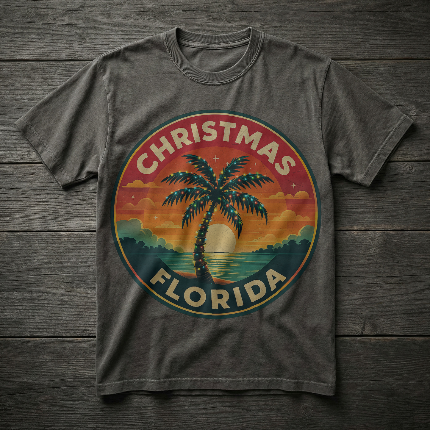Christmas, FL — Festive Badge Sunrise T-shirt