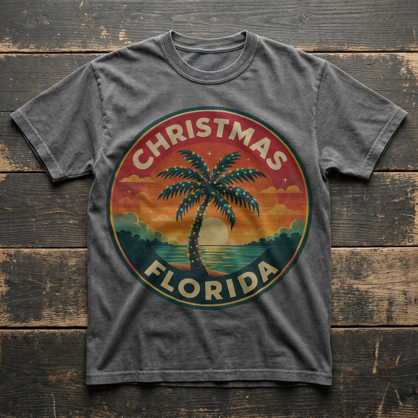 Christmas, FL — Festive Badge Sunrise T-shirt