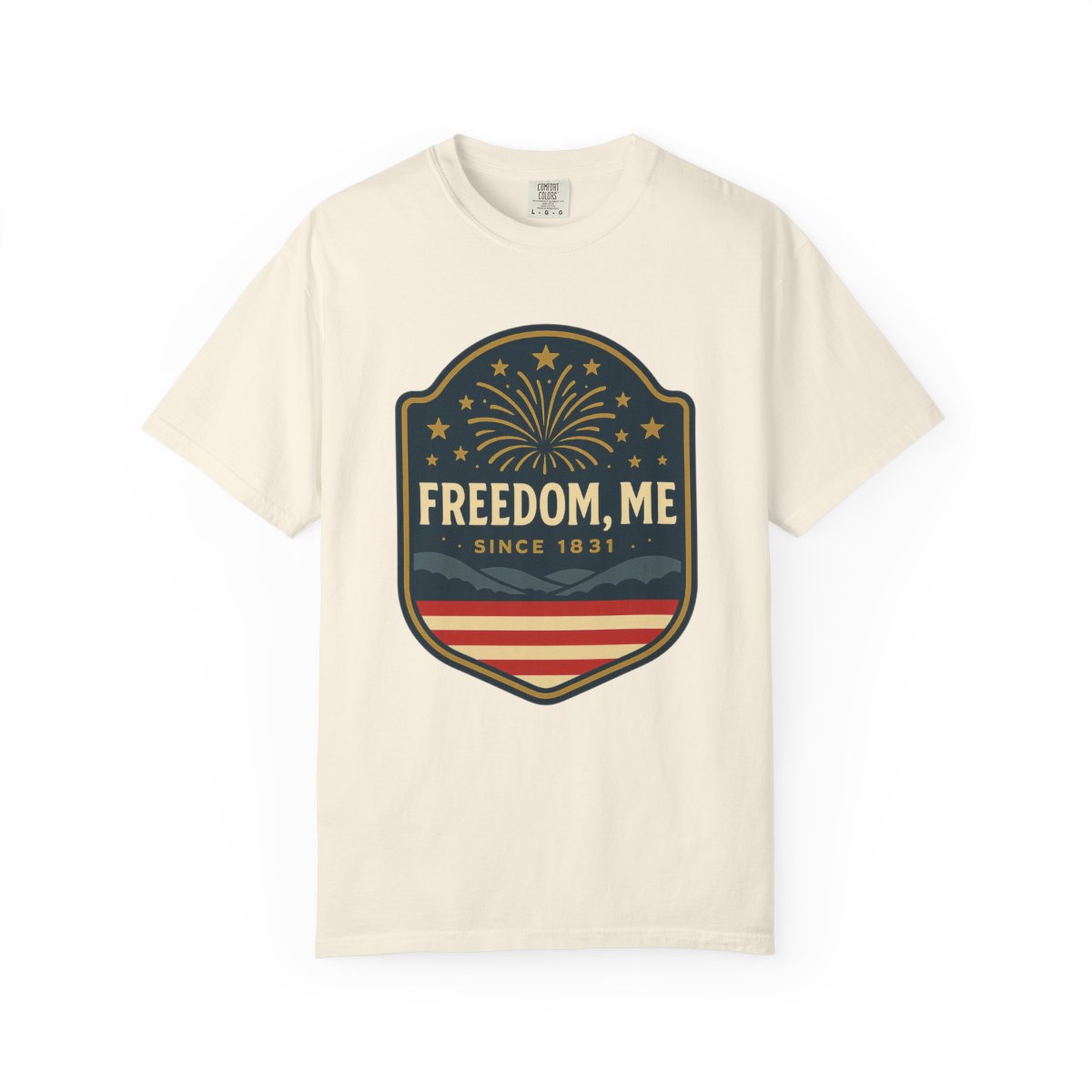 Freedom, NH – Vintage Badge Tee – Ivory front