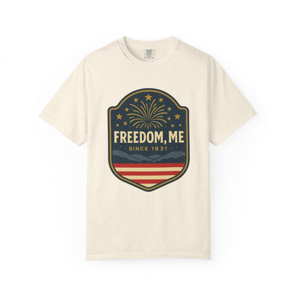 Freedom, NH – Vintage Badge Tee – Ivory front