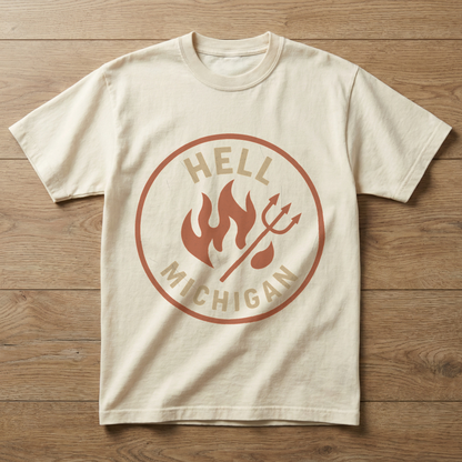 Hell, Michigan — Flames & Pitchfork T-shirt