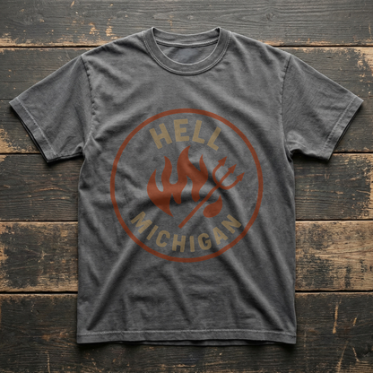 Hell, Michigan — Flames & Pitchfork T-shirt