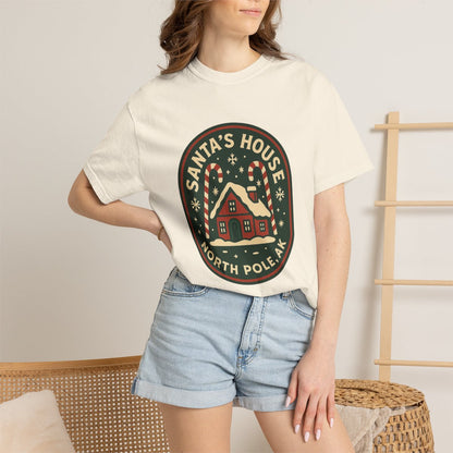North Pole, AK – Vintage Badge Tee – Ivory person-5-context
