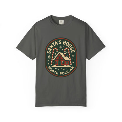 North Pole, AK – Vintage Badge Tee – Pepper front