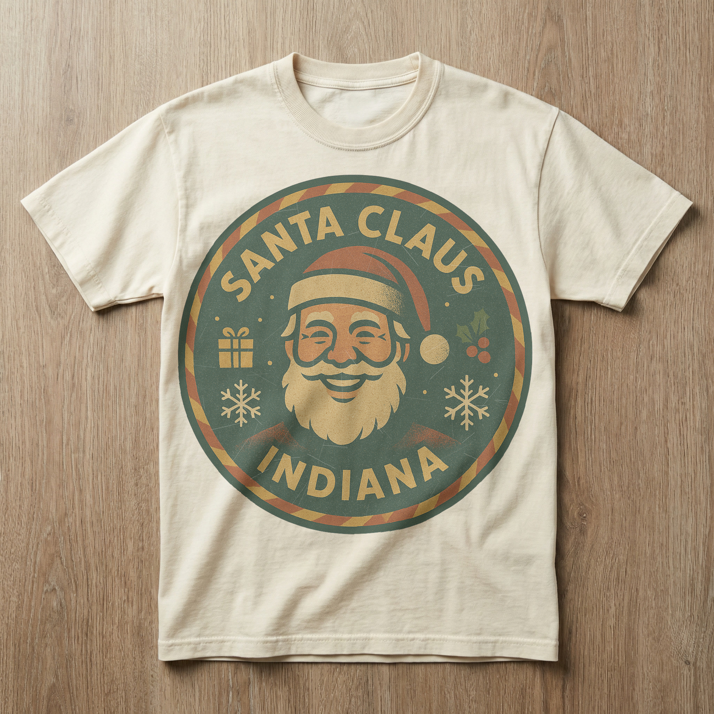 Santa Claus, IN — Vintage Badge Tee T-shirt