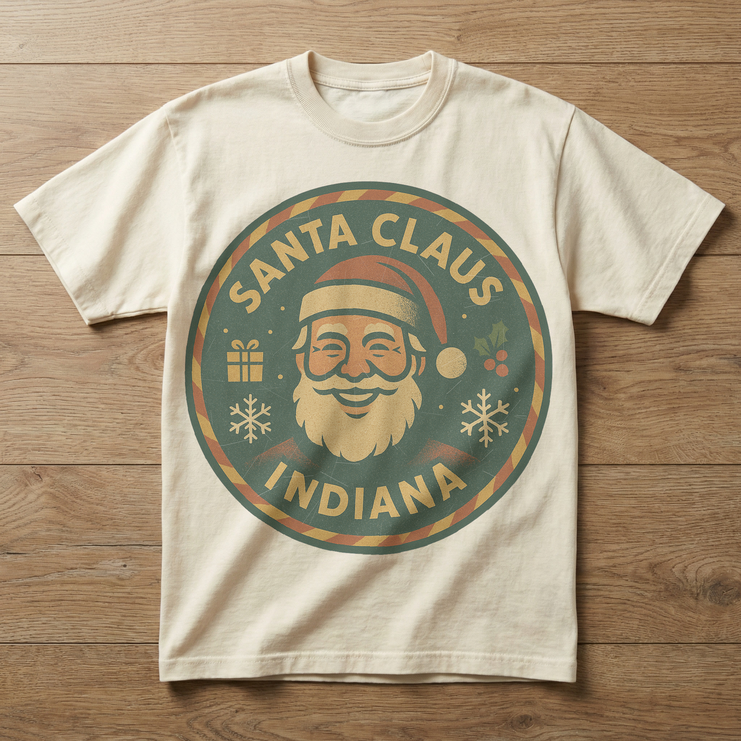 Santa Claus, IN — Vintage Badge Tee T-shirt