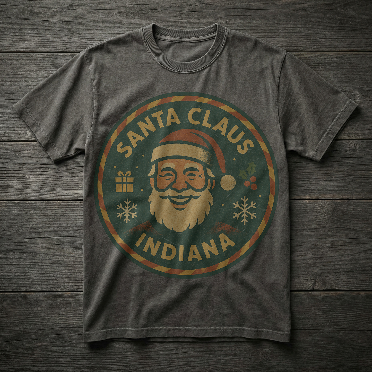 Santa Claus, IN — Vintage Badge Tee T-shirt