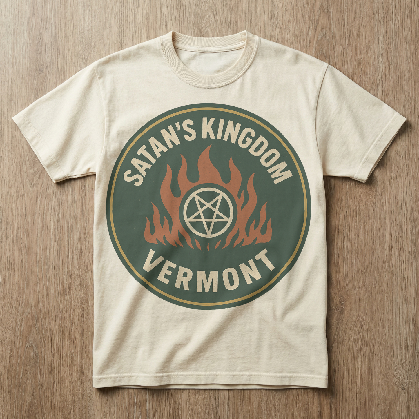 Satan's Kingdom, Vermont — Pentagram Flames T-shirt