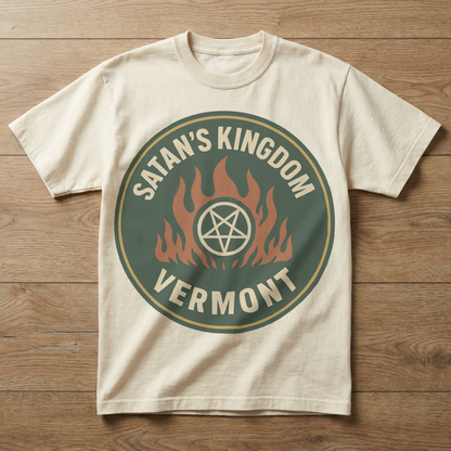 Satan's Kingdom, Vermont — Pentagram Flames T-shirt