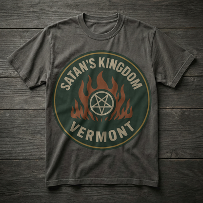Satan's Kingdom, Vermont — Pentagram Flames T-shirt