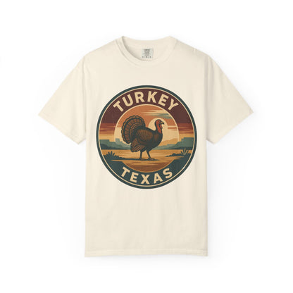 Turkey, TX — Vintage Badge Tee T-shirt – Ivory front