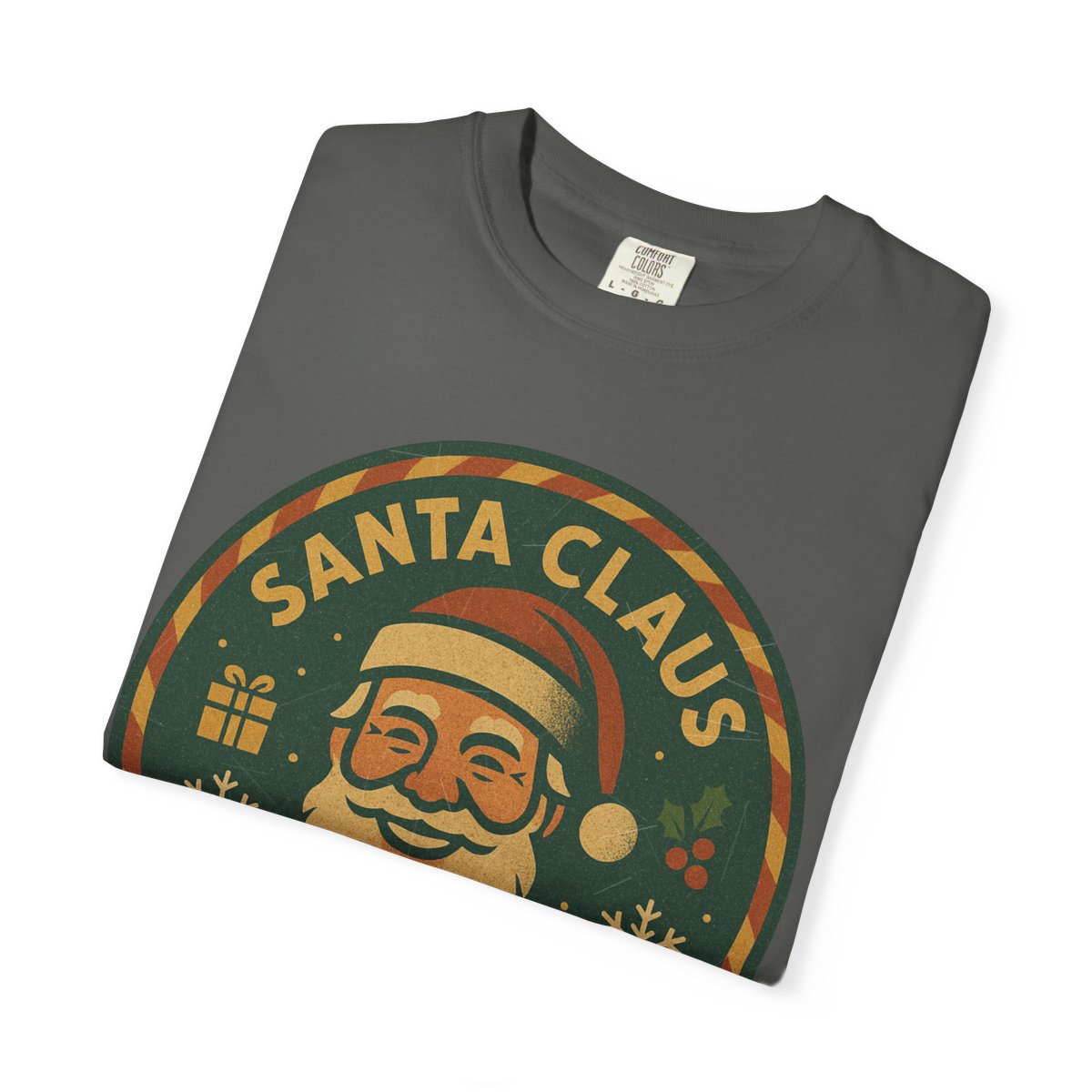Santa Claus, IN — Vintage Badge Tee T-shirt – Pepper folded