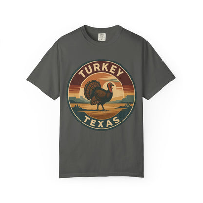 Turkey, TX — Vintage Badge Tee T-shirt – Pepper front