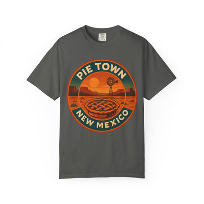 Pie Town, NM — Vintage Badge Tee T-shirt – Pepper front