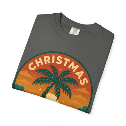 Christmas, FL — Festive Badge Sunrise T-shirt – Pepper folded