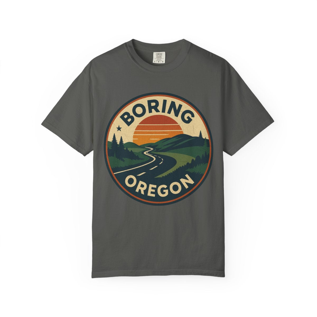 Boring, OR — Sun Variant T-shirt – Pepper front