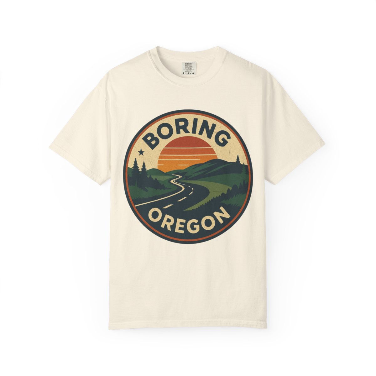 Boring, OR — Sun Variant T-shirt – Ivory front