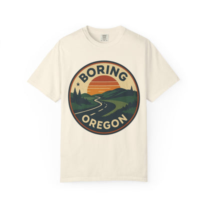 Boring, OR — Sun Variant T-shirt – Ivory front