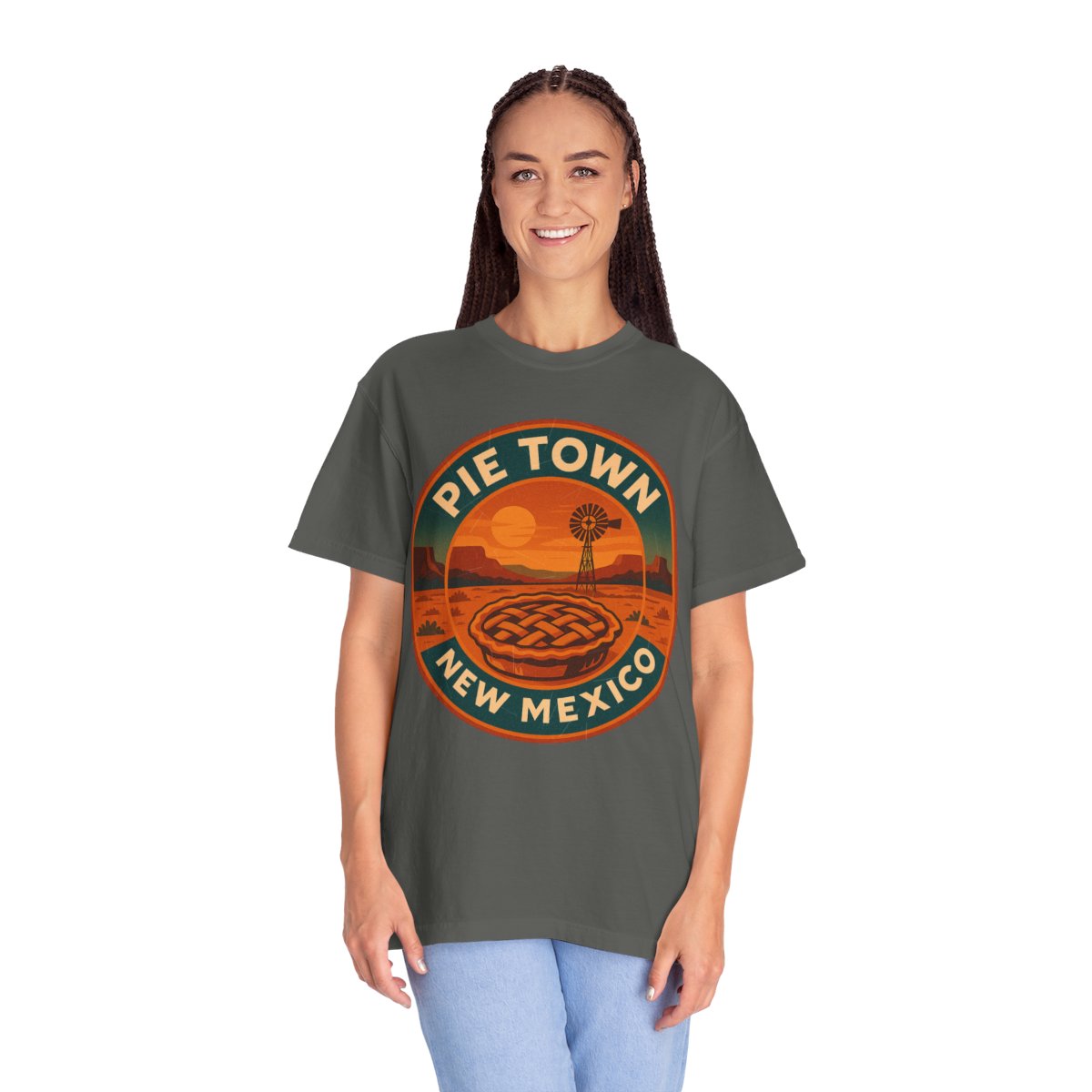 Pie Town, NM — Vintage Badge Tee T-shirt – Pepper person-2