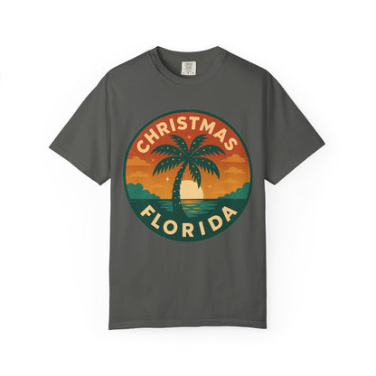 Christmas, FL — Festive Badge Sunrise T-shirt – Pepper front