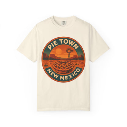 Pie Town, NM — Vintage Badge Tee T-shirt – Ivory front