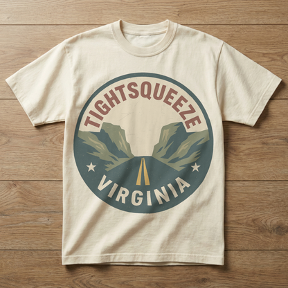 Tightsqueeze, Virginia — Road Sign T-shirt