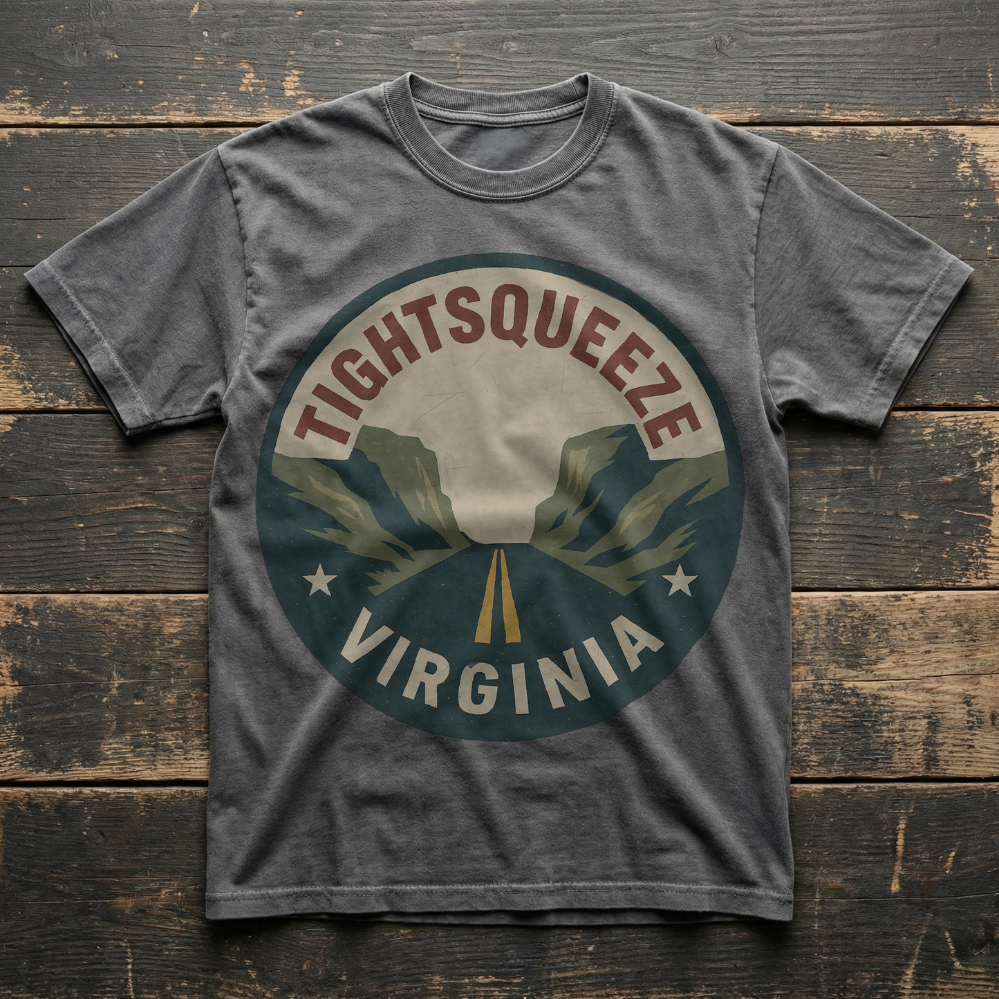 Tightsqueeze, Virginia — Road Sign T-shirt