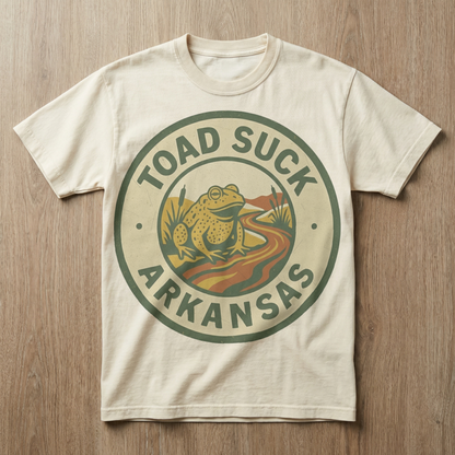 Toad Suck, AR - Riverbank Badge Variant T-shirt