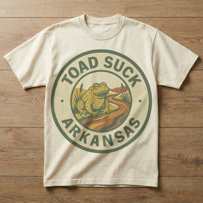 Toad Suck, AR - Riverbank Badge Variant T-shirt