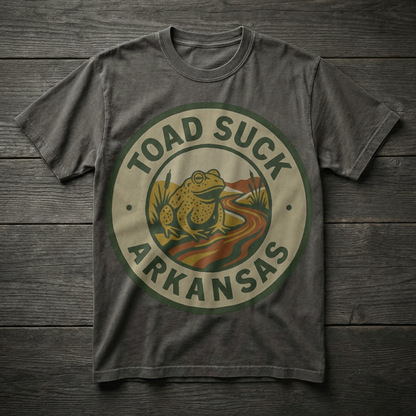 Toad Suck, AR - Riverbank Badge Variant T-shirt