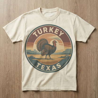 Turkey, TX — Vintage Badge Tee T-shirt