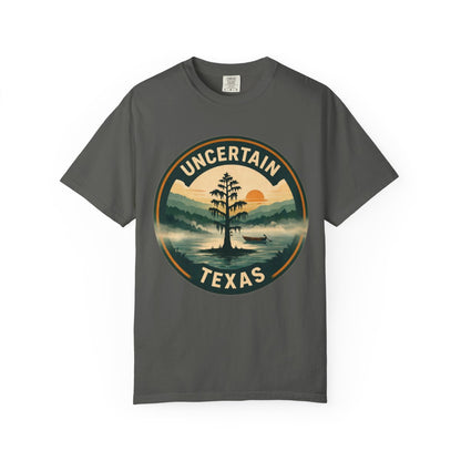 Uncertain, TX — Badge Lone Cypress T-shirt – Pepper front