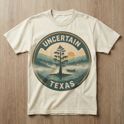 Uncertain, TX - Lone Cypress Badge T-shirt